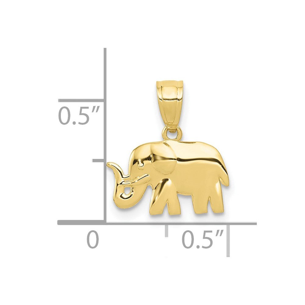 10k Polished Elephant Pendant