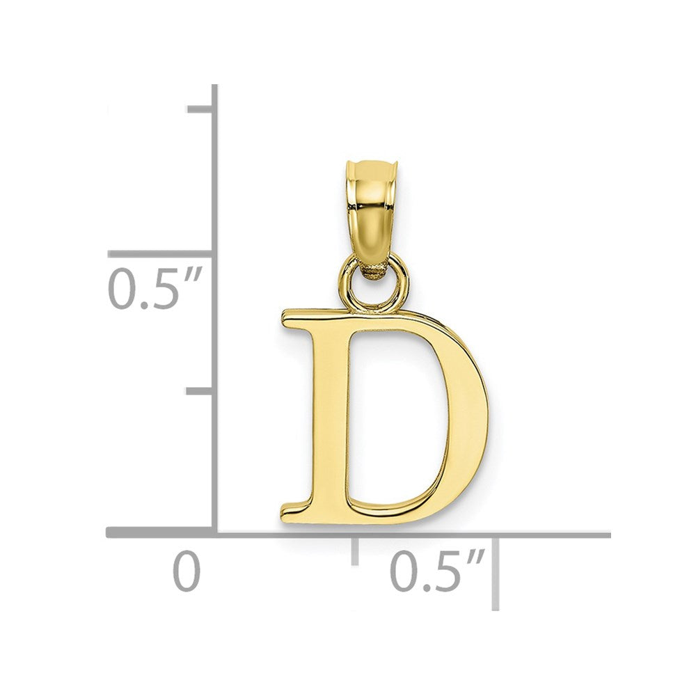 10K Polished D Block Initial Charm