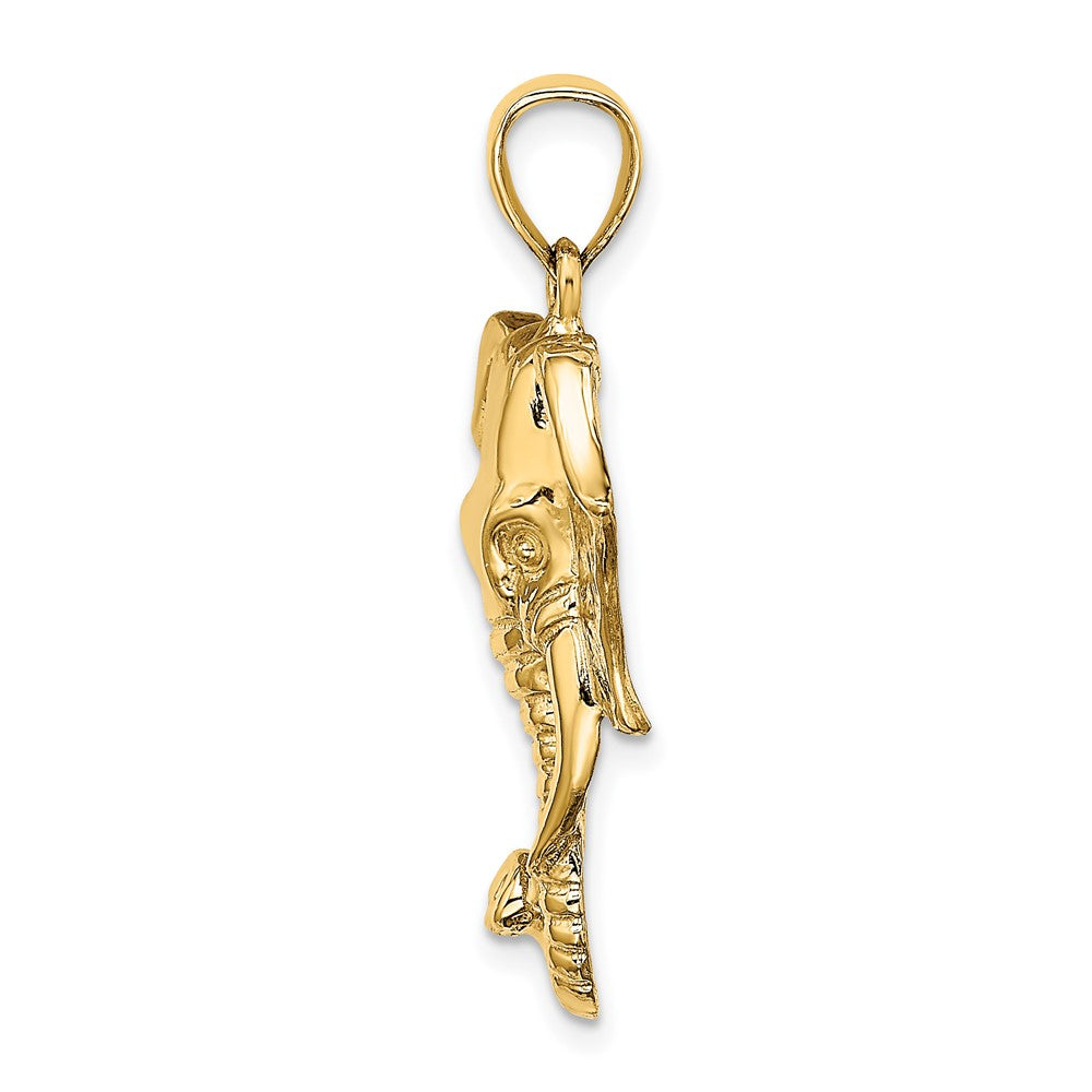 10K 2-D Elephant Head w/ Twisted Trunk Charm