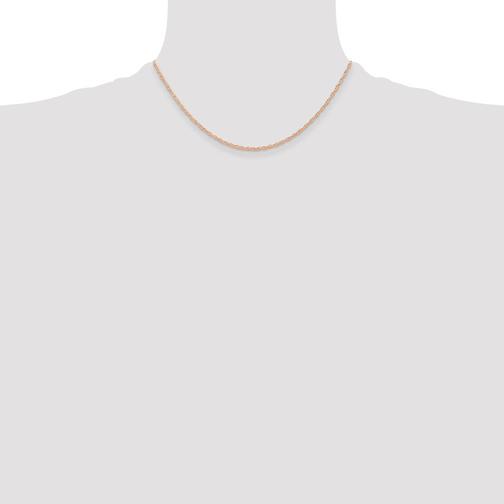 10k  Rose Gold .6 mm Carded Cable Rope Chain