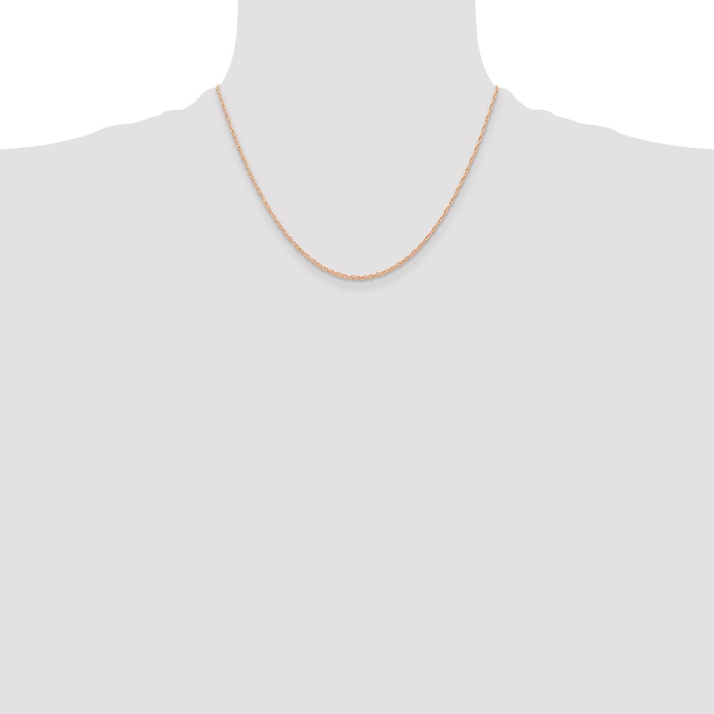 10k  Rose Gold .6 mm Carded Cable Rope Chain