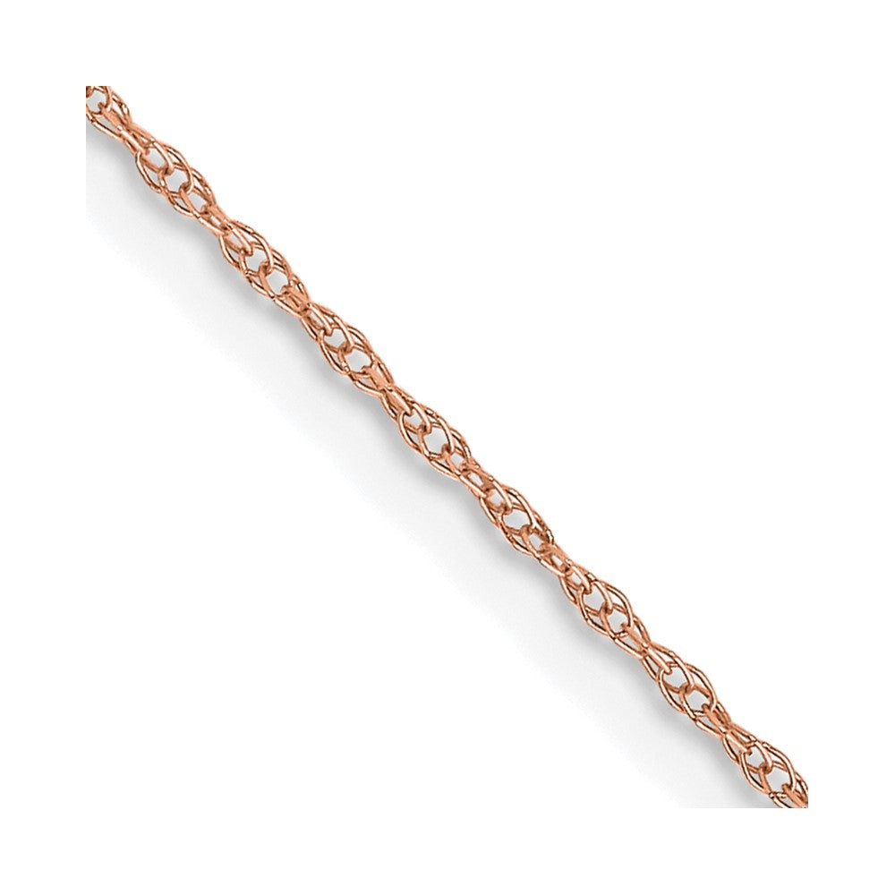 10k  Rose Gold .6 mm Carded Cable Rope Chain