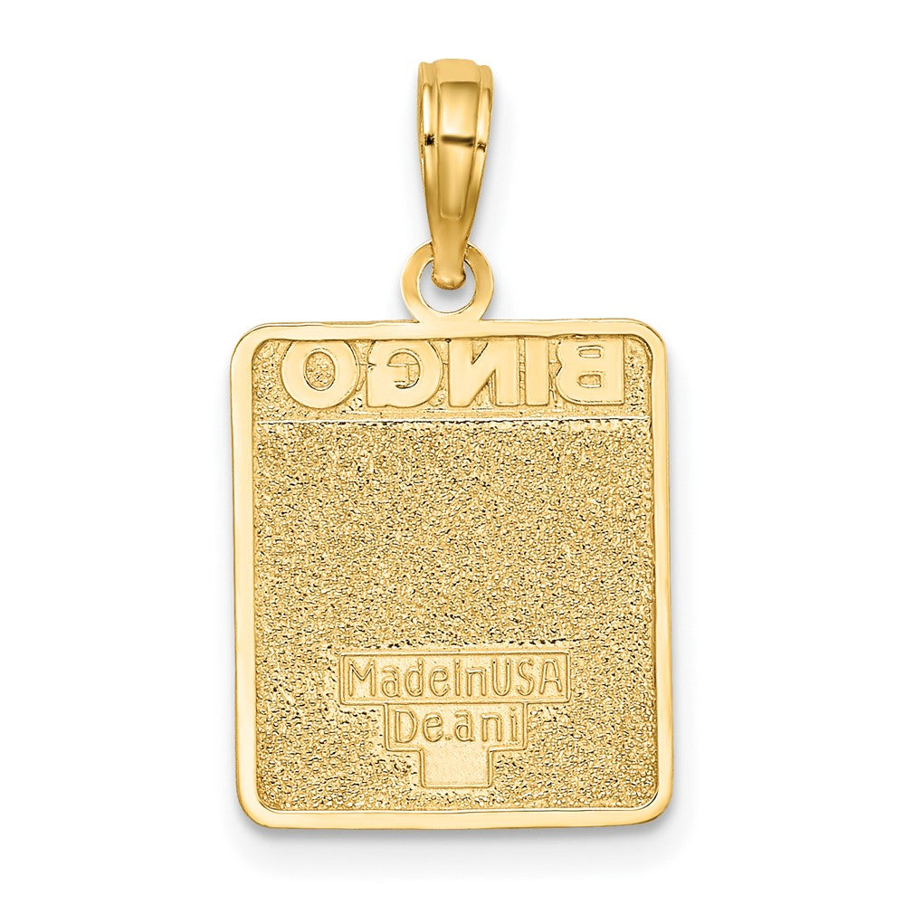 10K w/ Enamel Bingo Card Charm