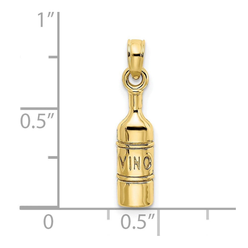 10K Wine Bottle Charm