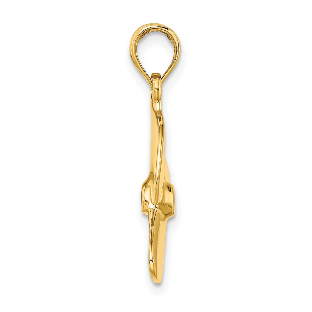 10K 3-D Polished Three Blade Propeller Charm