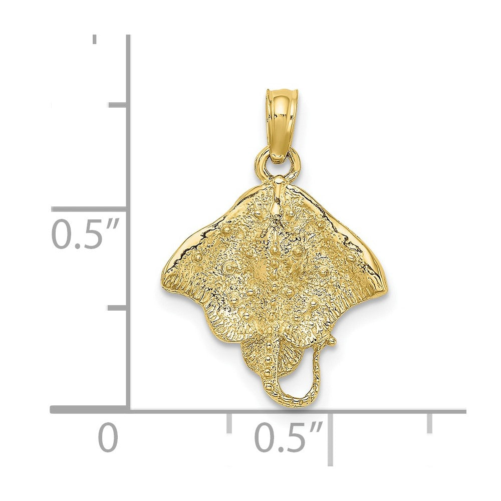 10K 2-D Stingray Charm