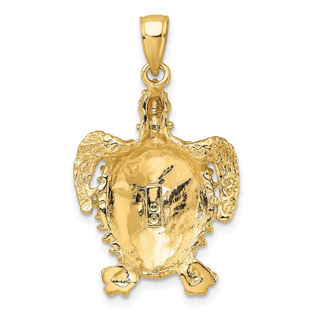 10K 2-D Sea Turtle W/ Spiny Shell Charm