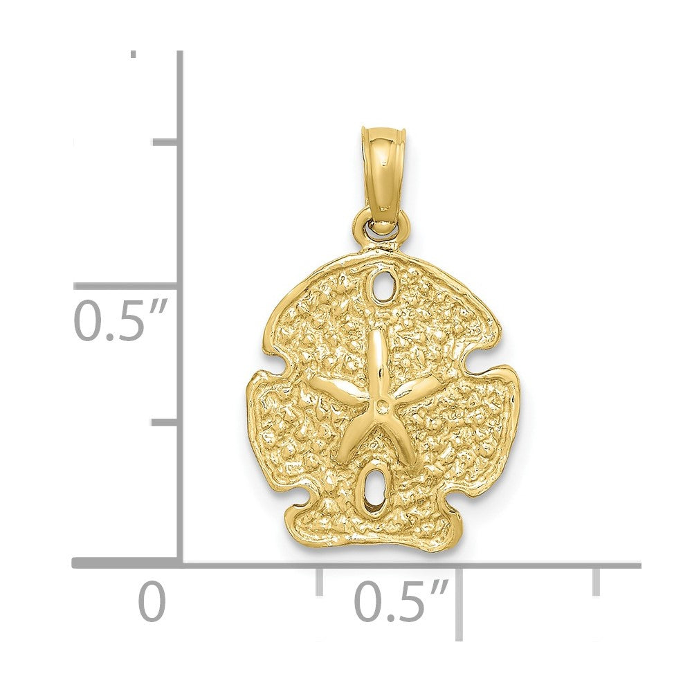 10K Polished Sand Dollar Charm