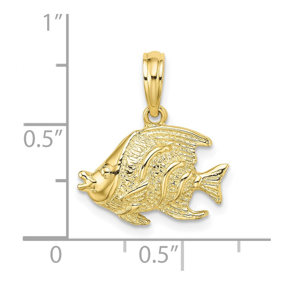 10K Polished Textured Fish Charm