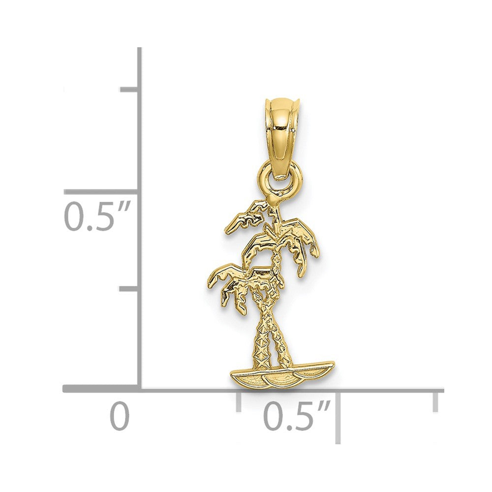 10K Texture Mini Double Palm Trees Charm