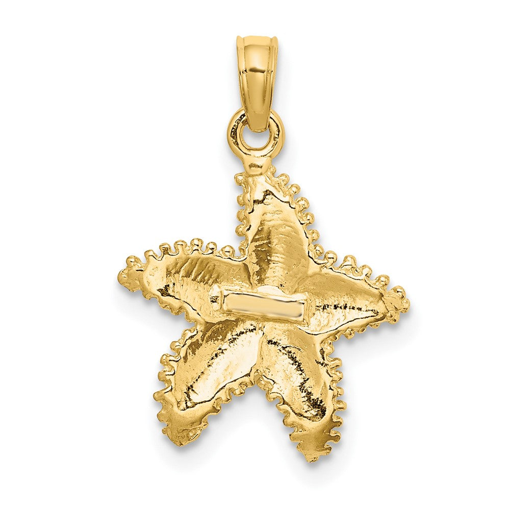 10K Starfish W/ Beaded Texture Charm