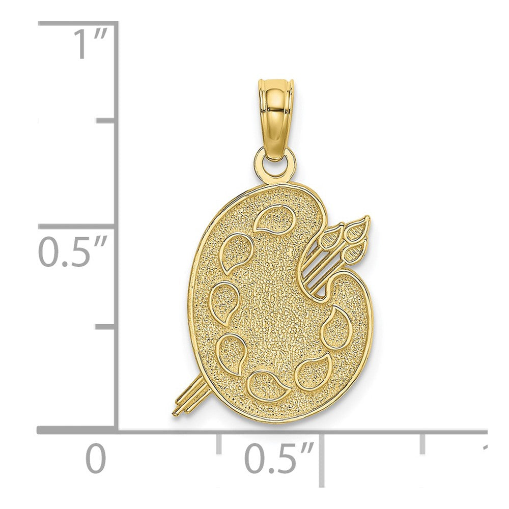 10K Engraved Textured Painters Pallet Charm