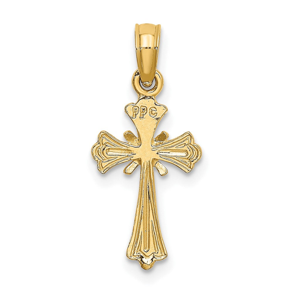 10K Engraved Small Cross w/ X  Center Charm