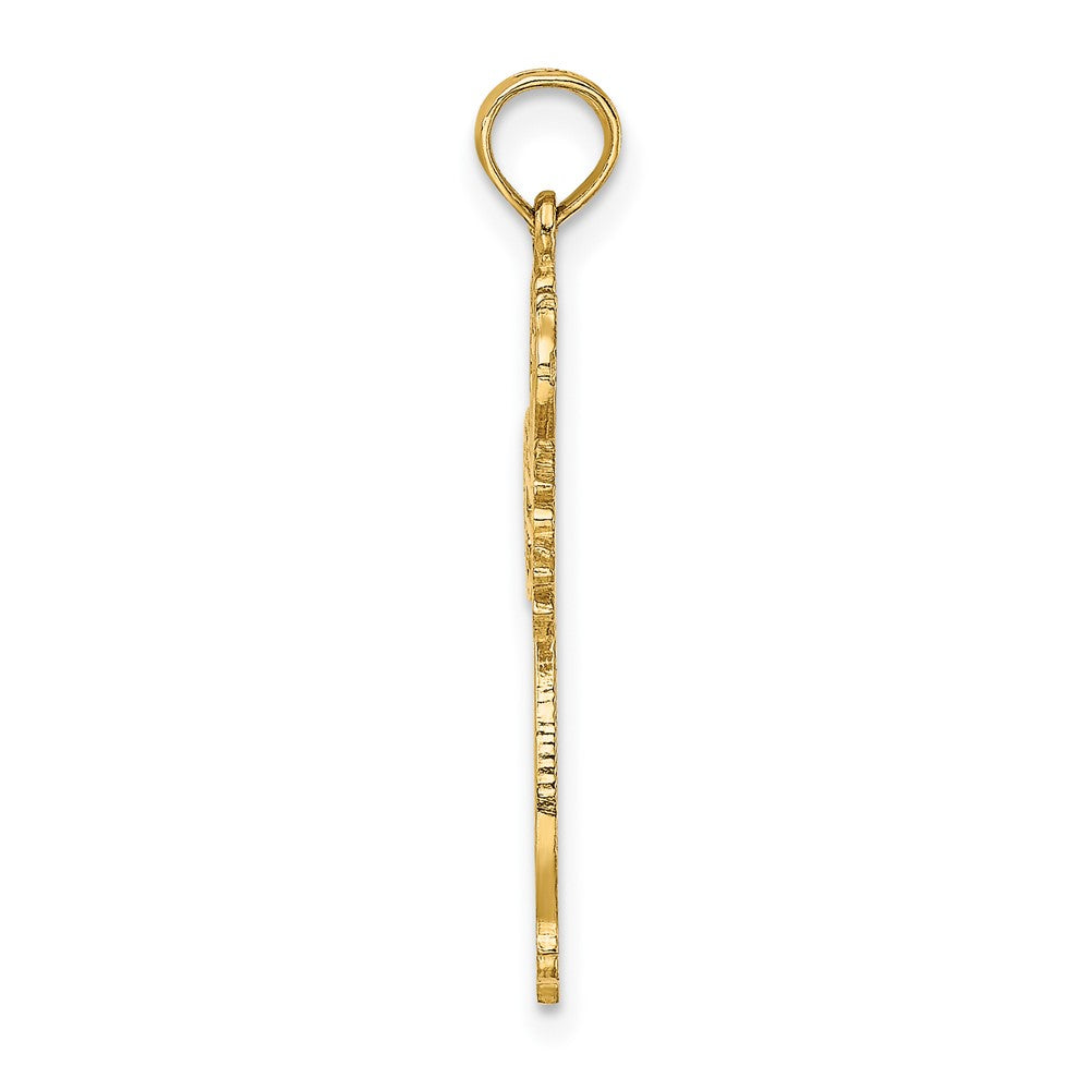 10K Cut-Out Scroll Framed Cross Charm