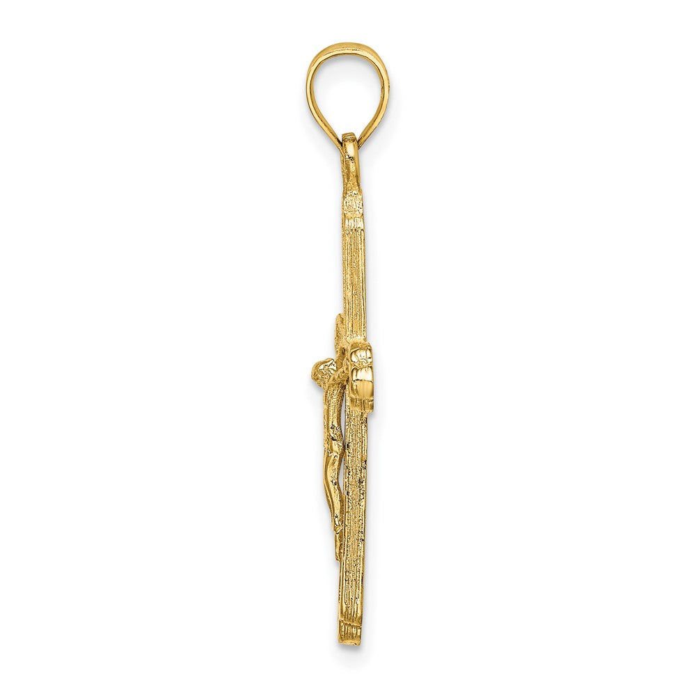 10K Textured Crucifix Charm