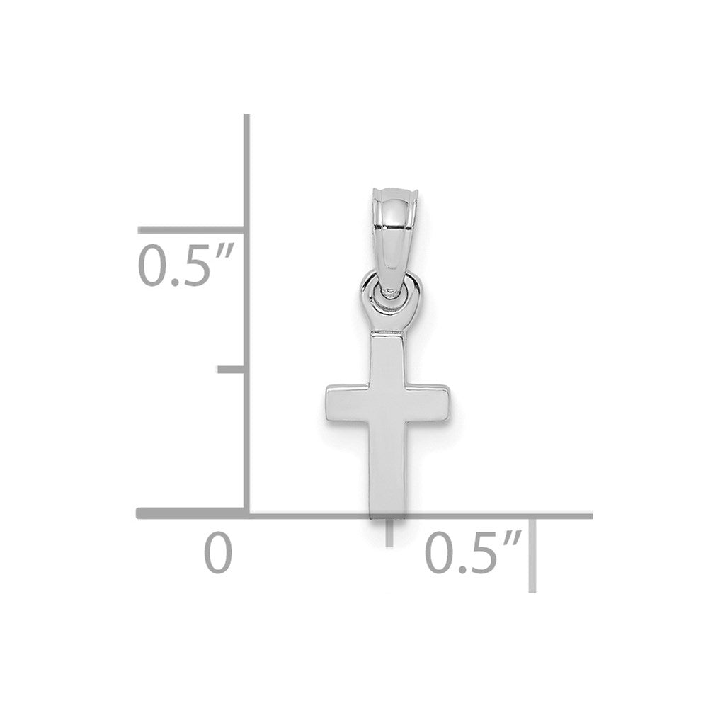 10K White Gold Polished Mini Cross Charm