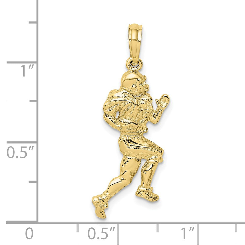 10K Polished Running Football Player Charm