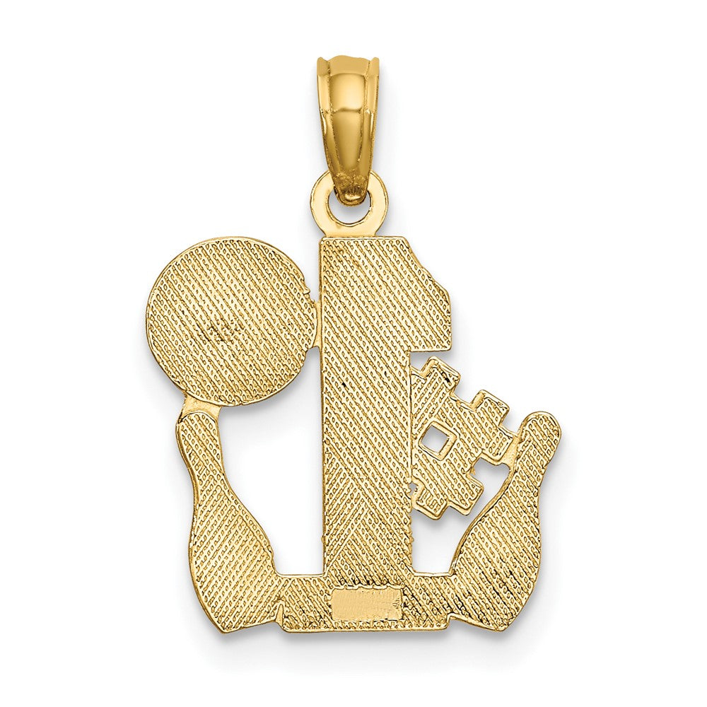 10K #1 Bowling Ball and Two Pins Charm
