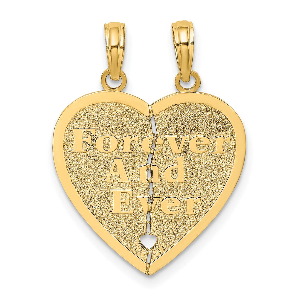 10K FOREVER AND EVER 2 Piece Break-A-Part Heart Charm