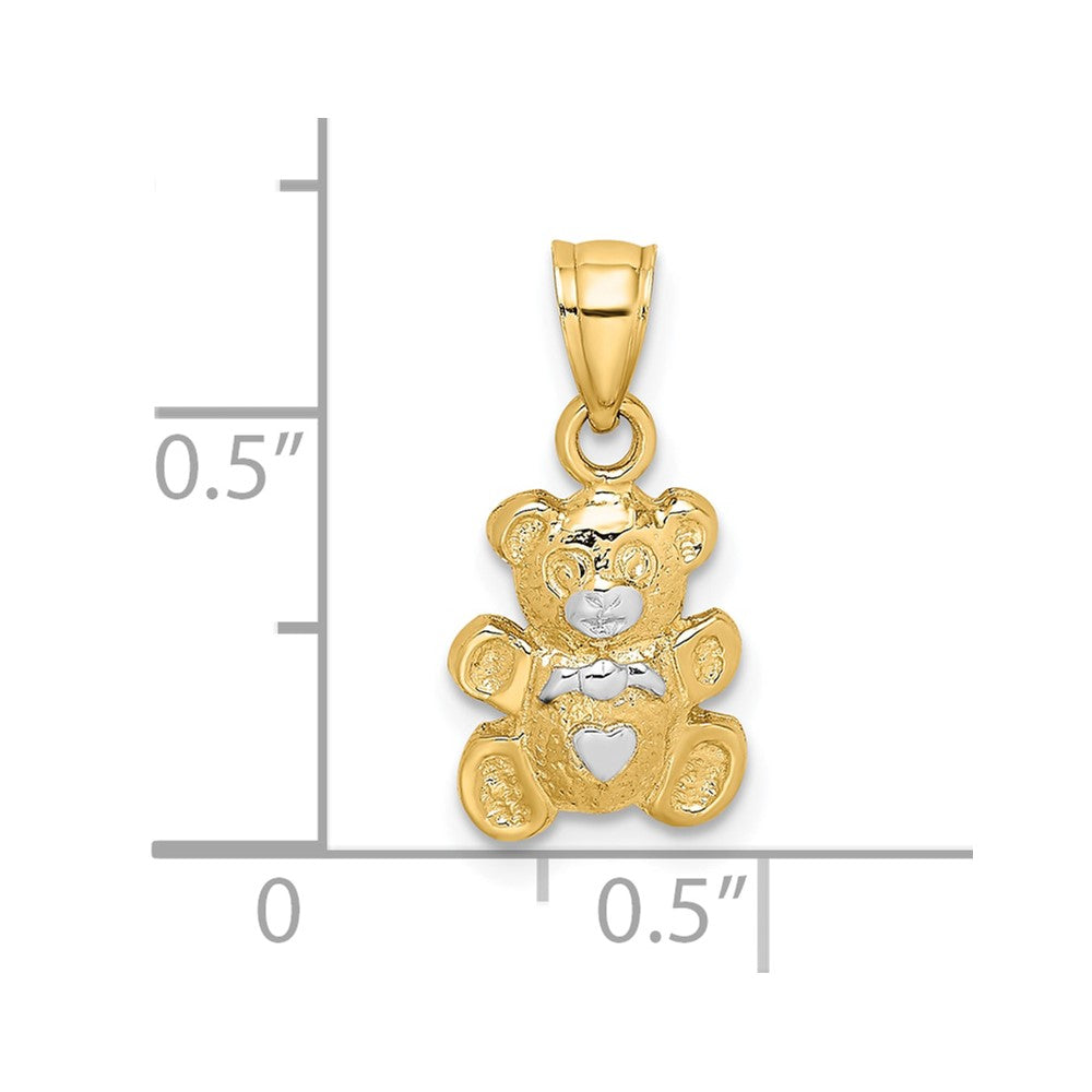 10k w/Rhodium Teddy Bear Charm