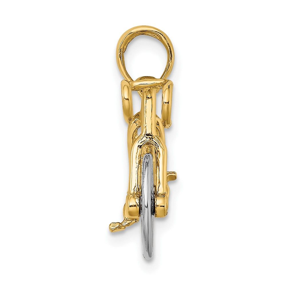 10k w/Rhodium 3-D Ten Speed Bicycle Charm