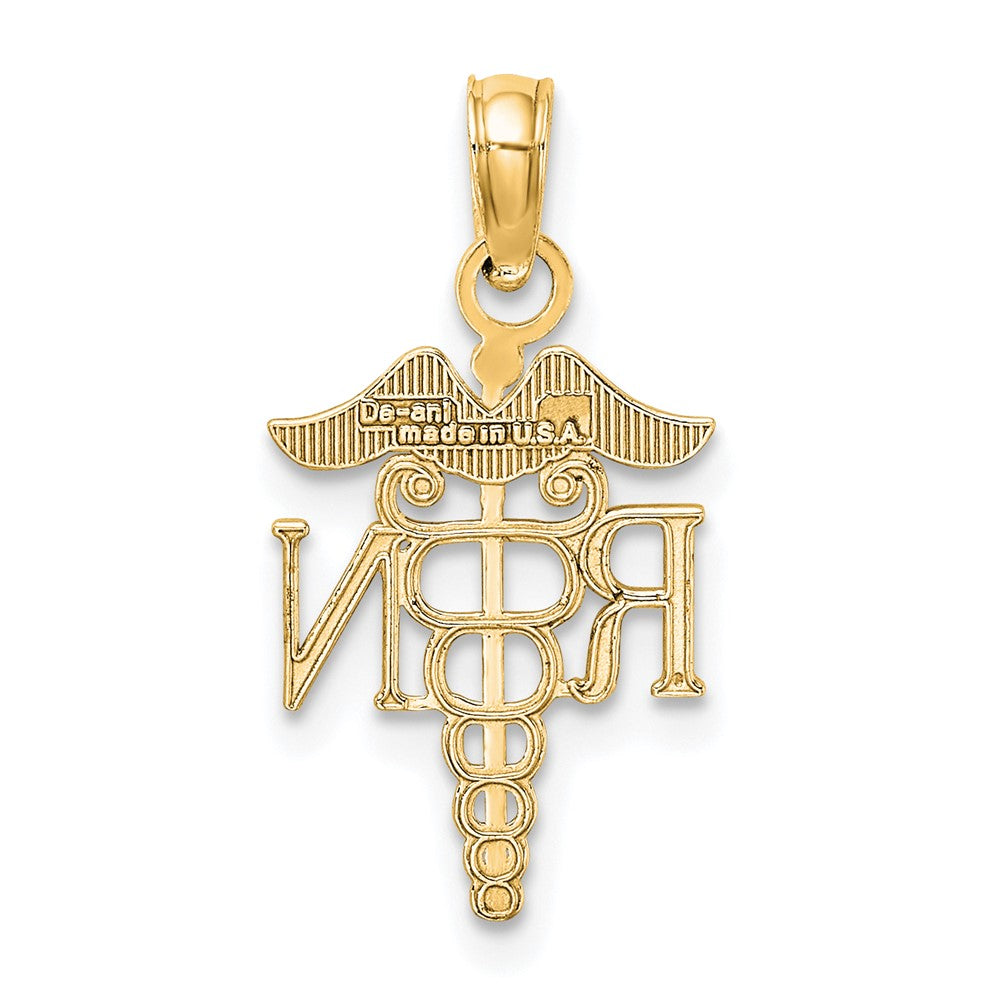 10K RN Caduceus Pendant