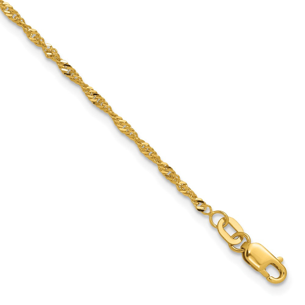Solid;Polished;10K Yellow gold;Lobster