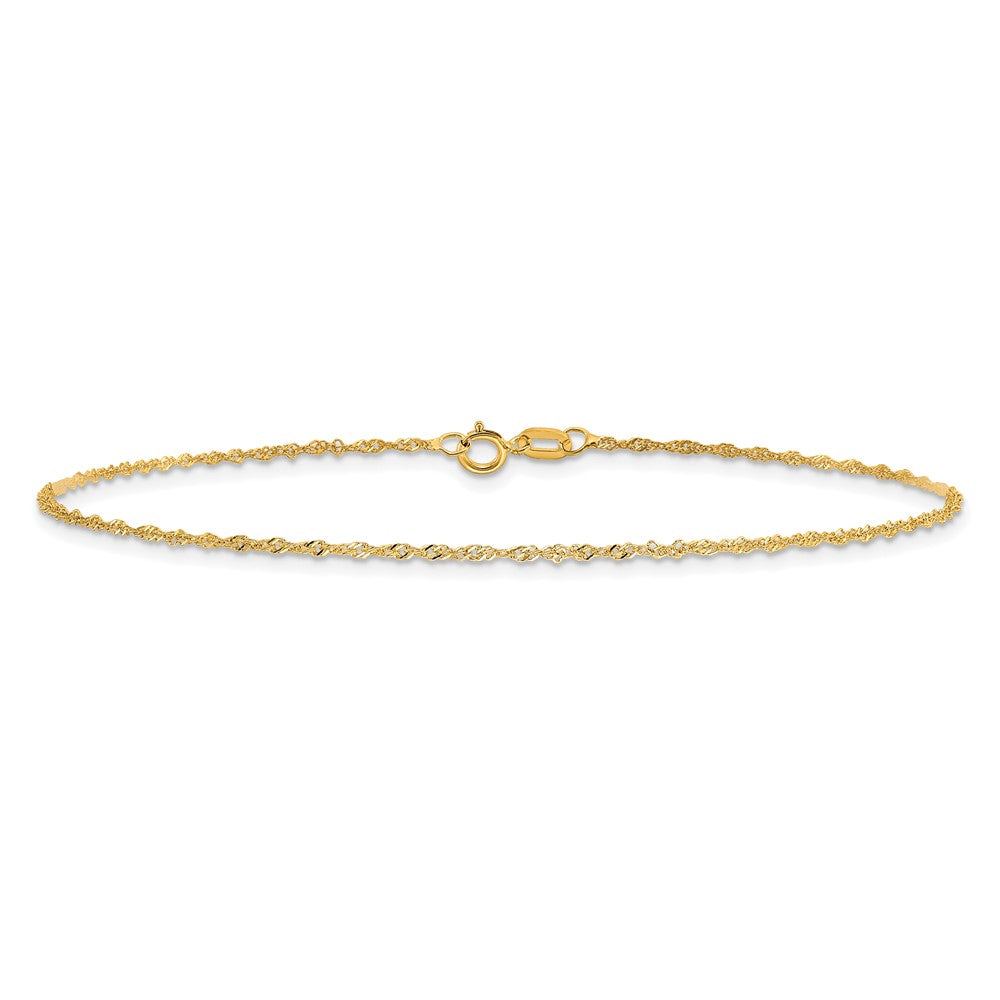 10k 1.1mm Singapore Chain Anklet