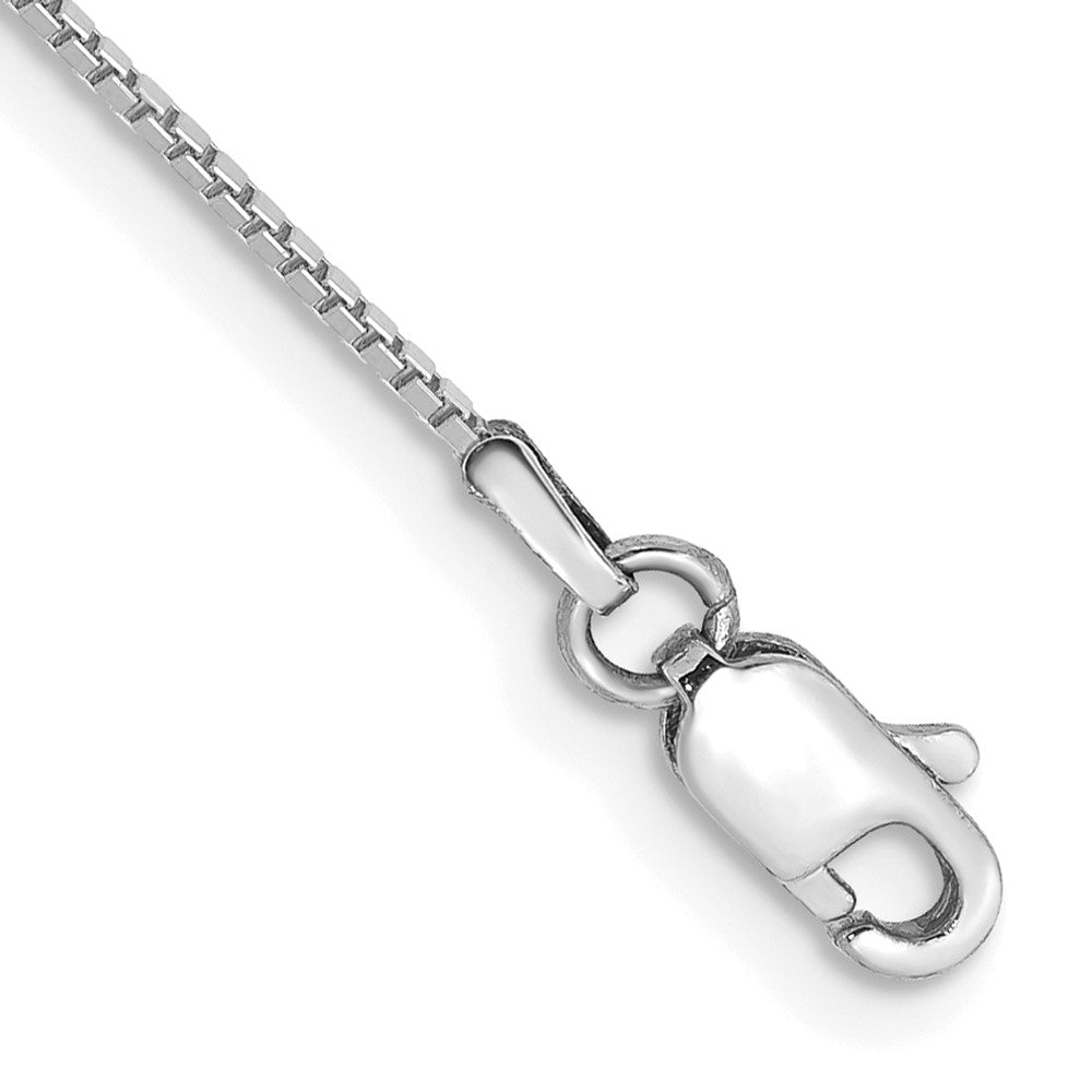 Solid;Polished;Lobster;Box;10K White gold