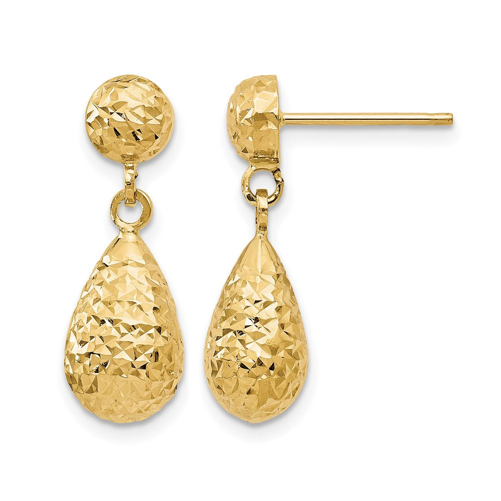 Diamond-cut;10K Yellow gold;Post