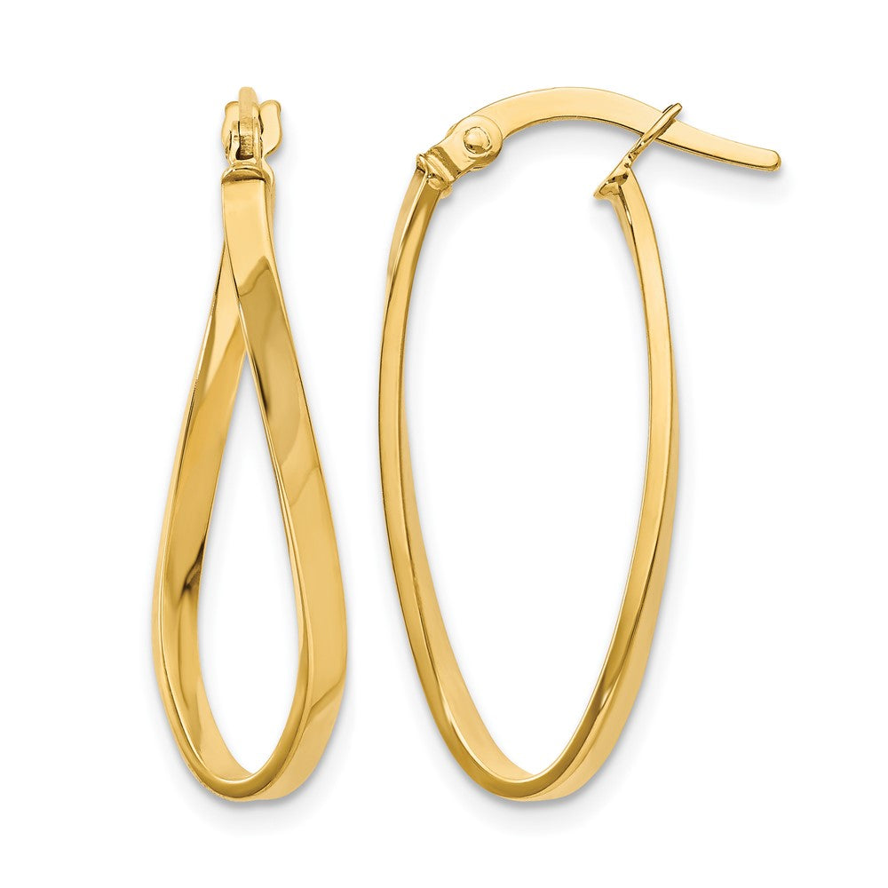 Polished;10K Yellow gold;Hinged hoop