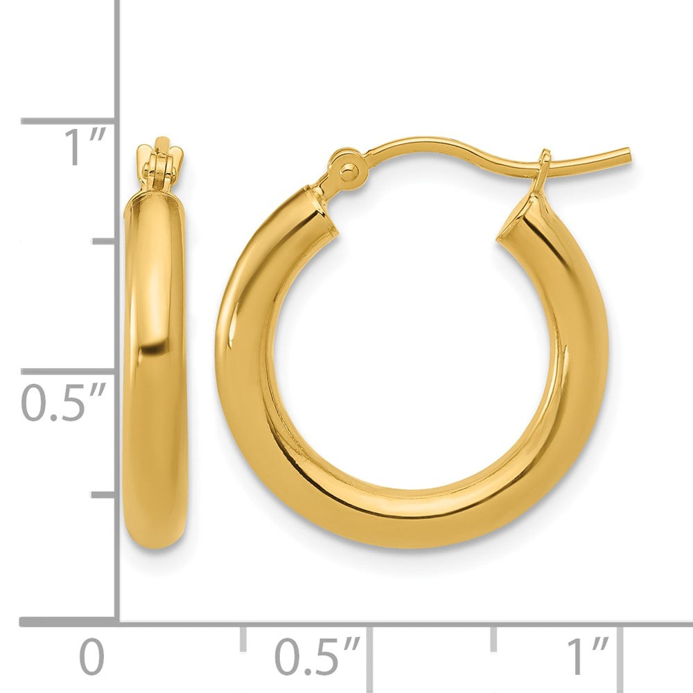 10K Polished Hinged Hoop Earrings