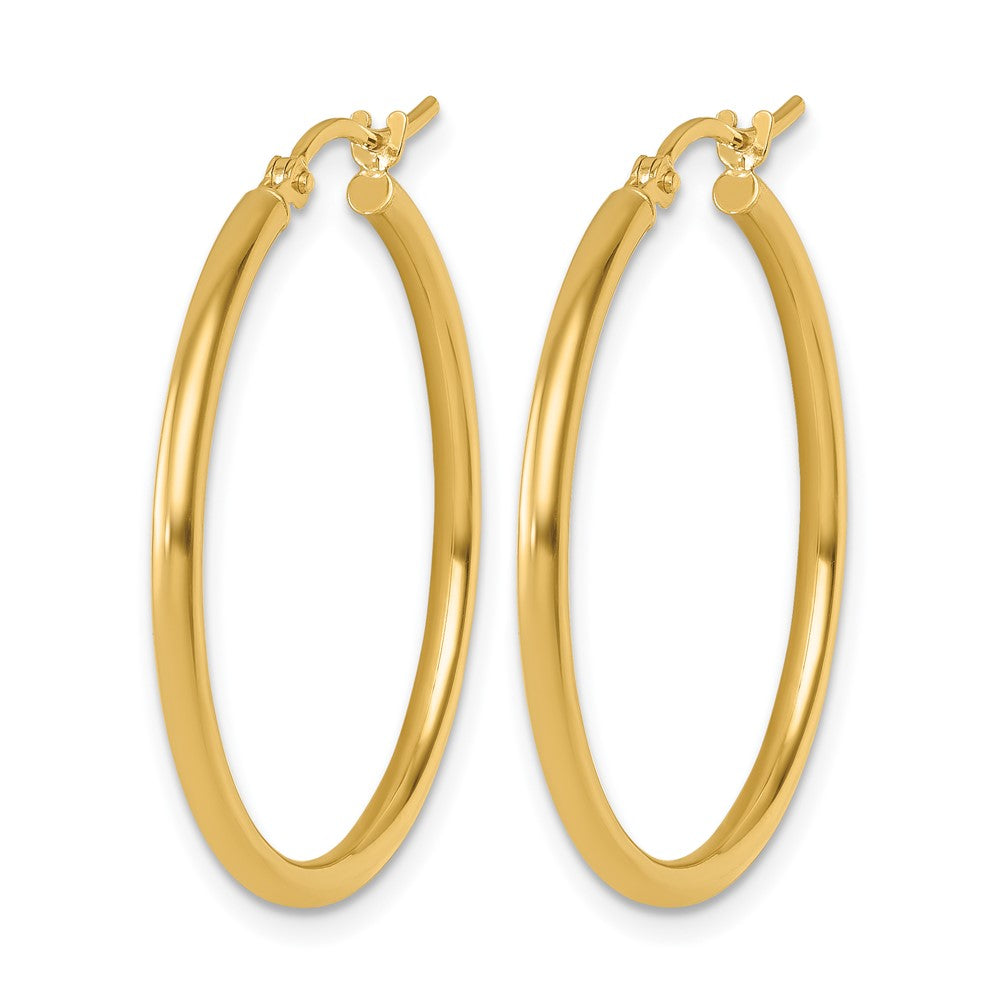 10K Polished Hinged Hoop Earrings
