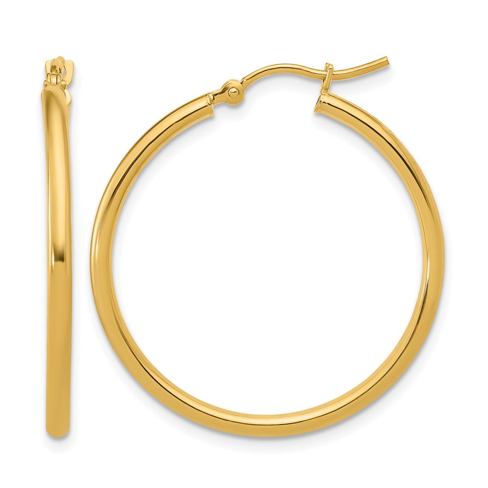 Polished;10K Yellow gold;Hinged hoop