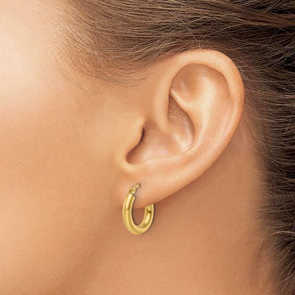 10K Polished Hinged Hoop Earrings