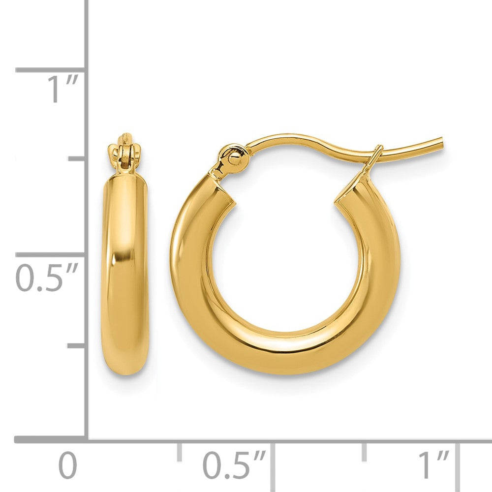 10K Polished Hinged Hoop Earrings