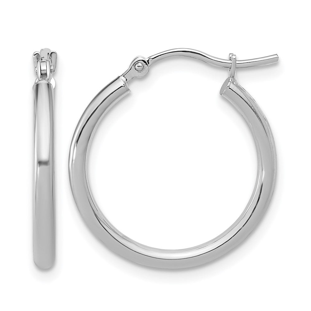Polished;10K White gold;Hinged hoop