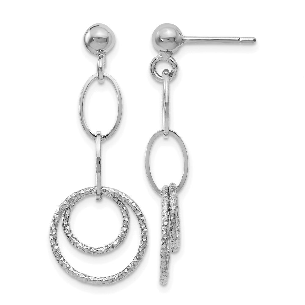 Polished;Post;10K White gold;Textured