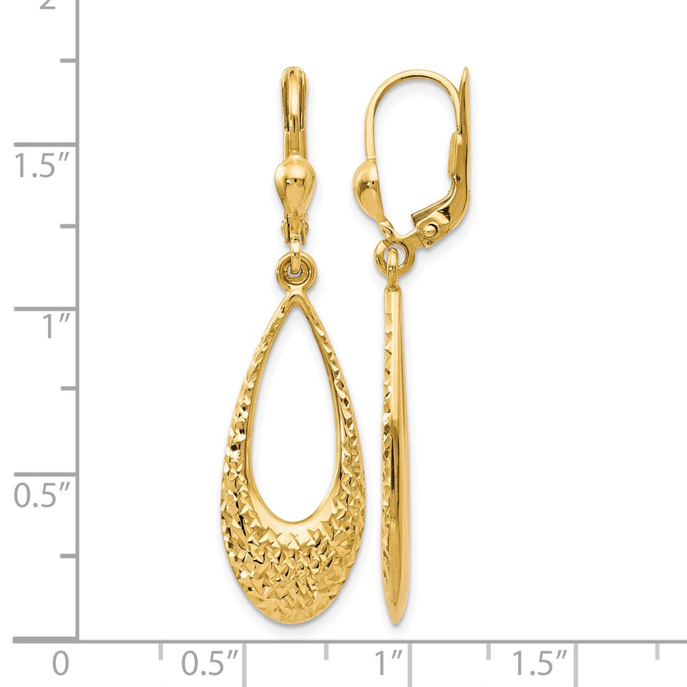 10K Polished and D/C Leverback Earrings