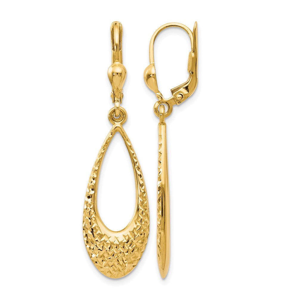 Diamond-cut;Polished;10K Yellow gold;Leverback