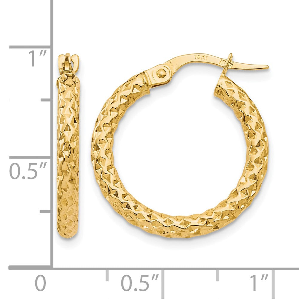 10K Polished D/C Hoop Earrings