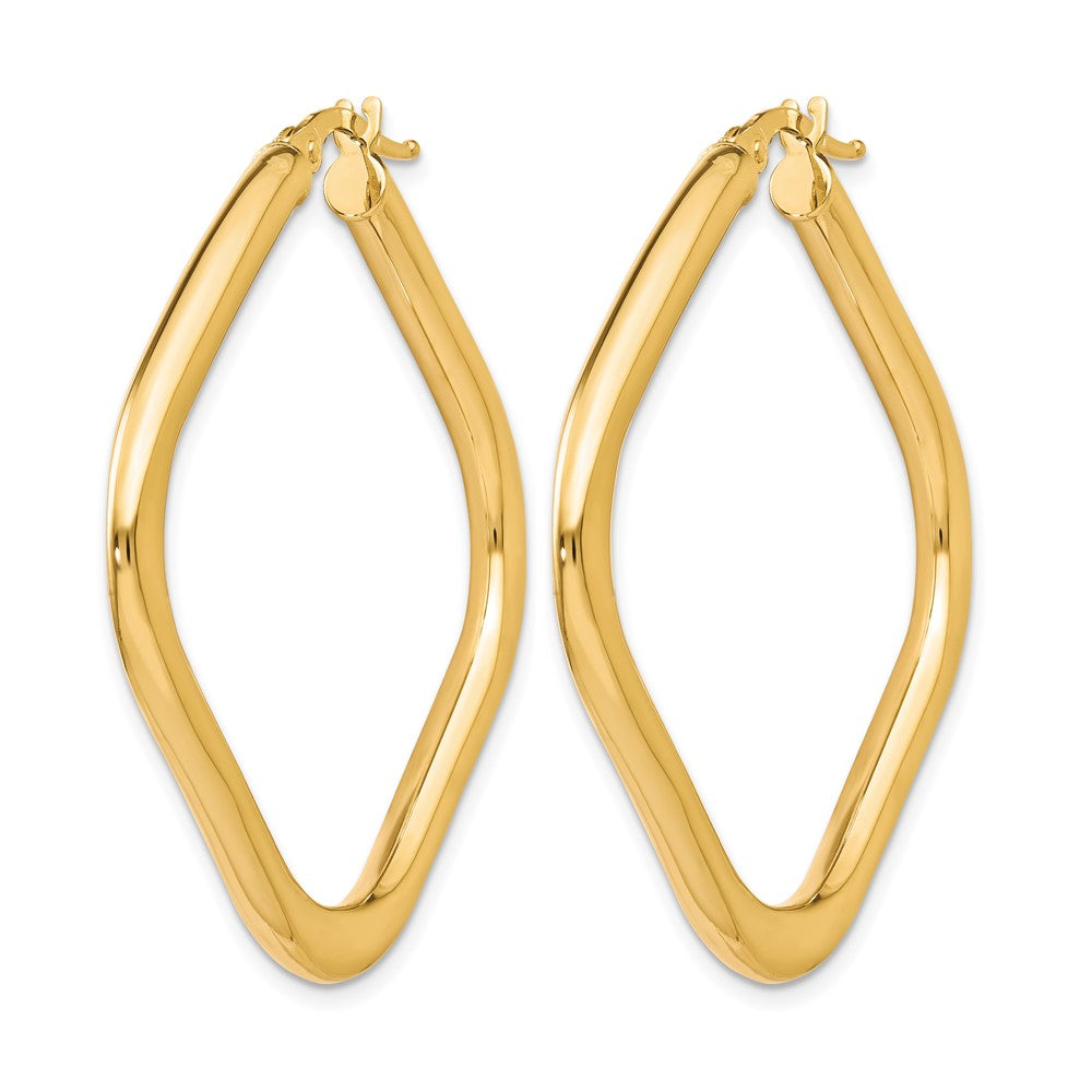 10K Polished Square Hoop Earrings