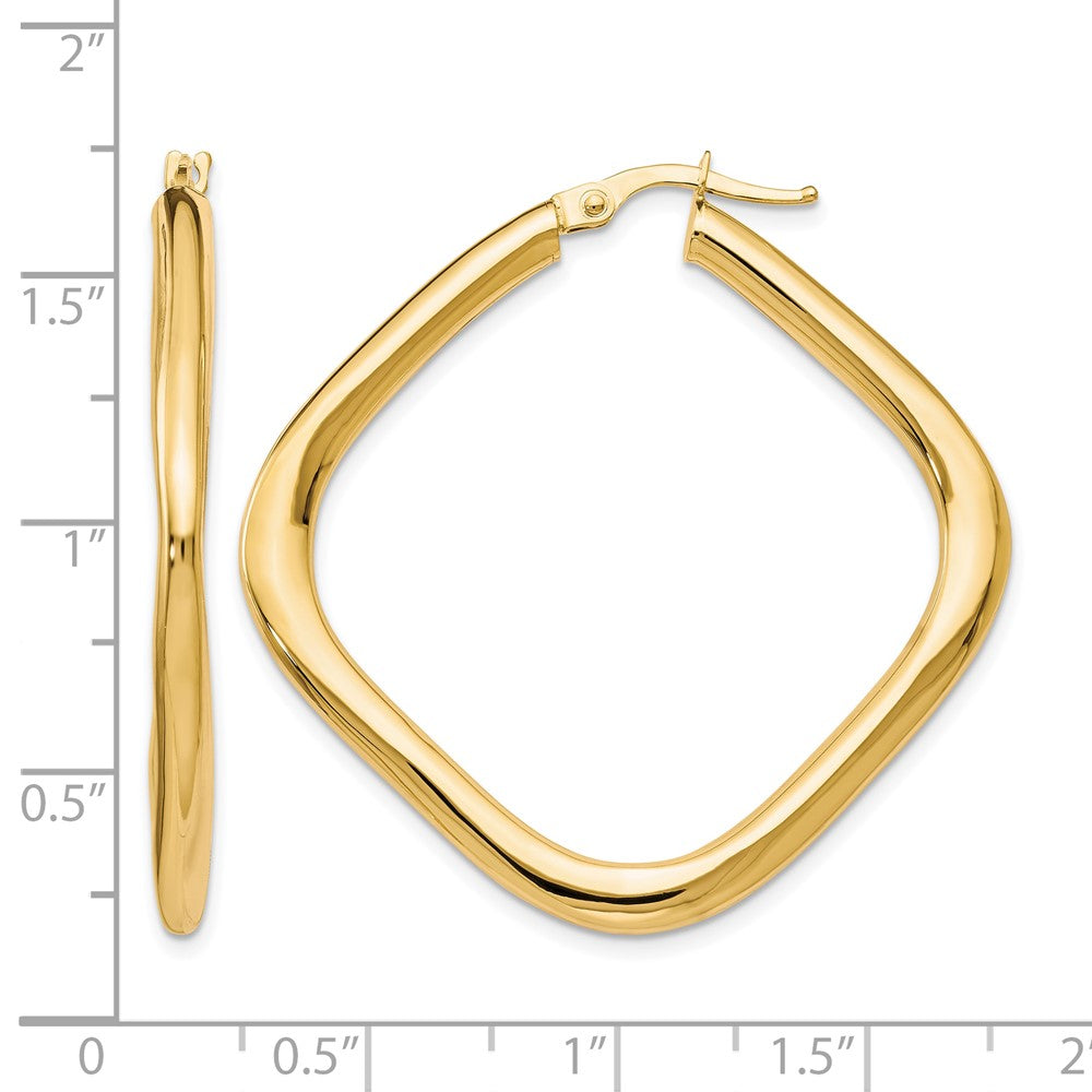 10K Polished Square Hoop Earrings