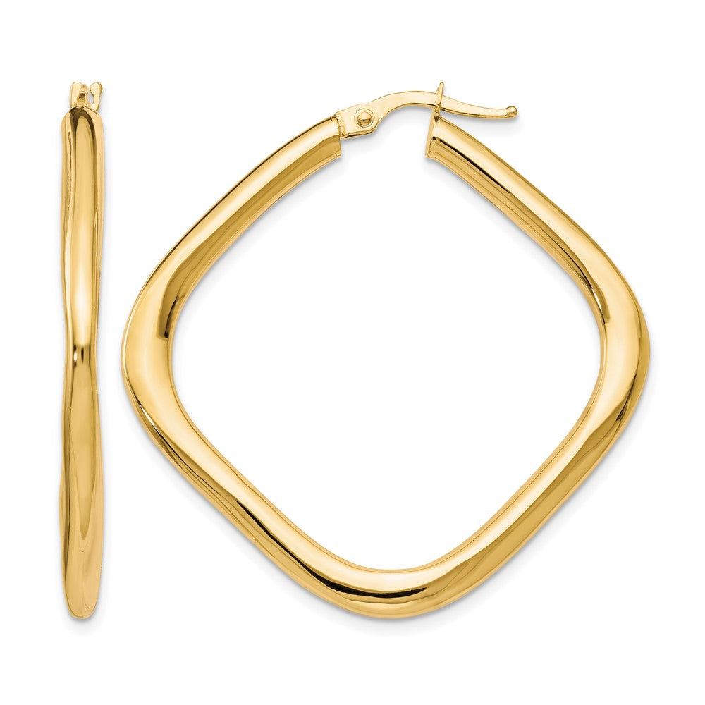 Polished;10K Yellow gold;Hinged hoop