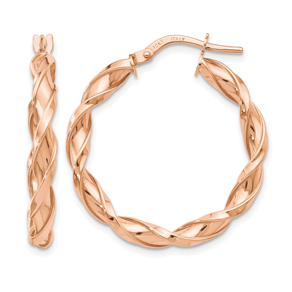 Polished;10K Rose gold;Twisted