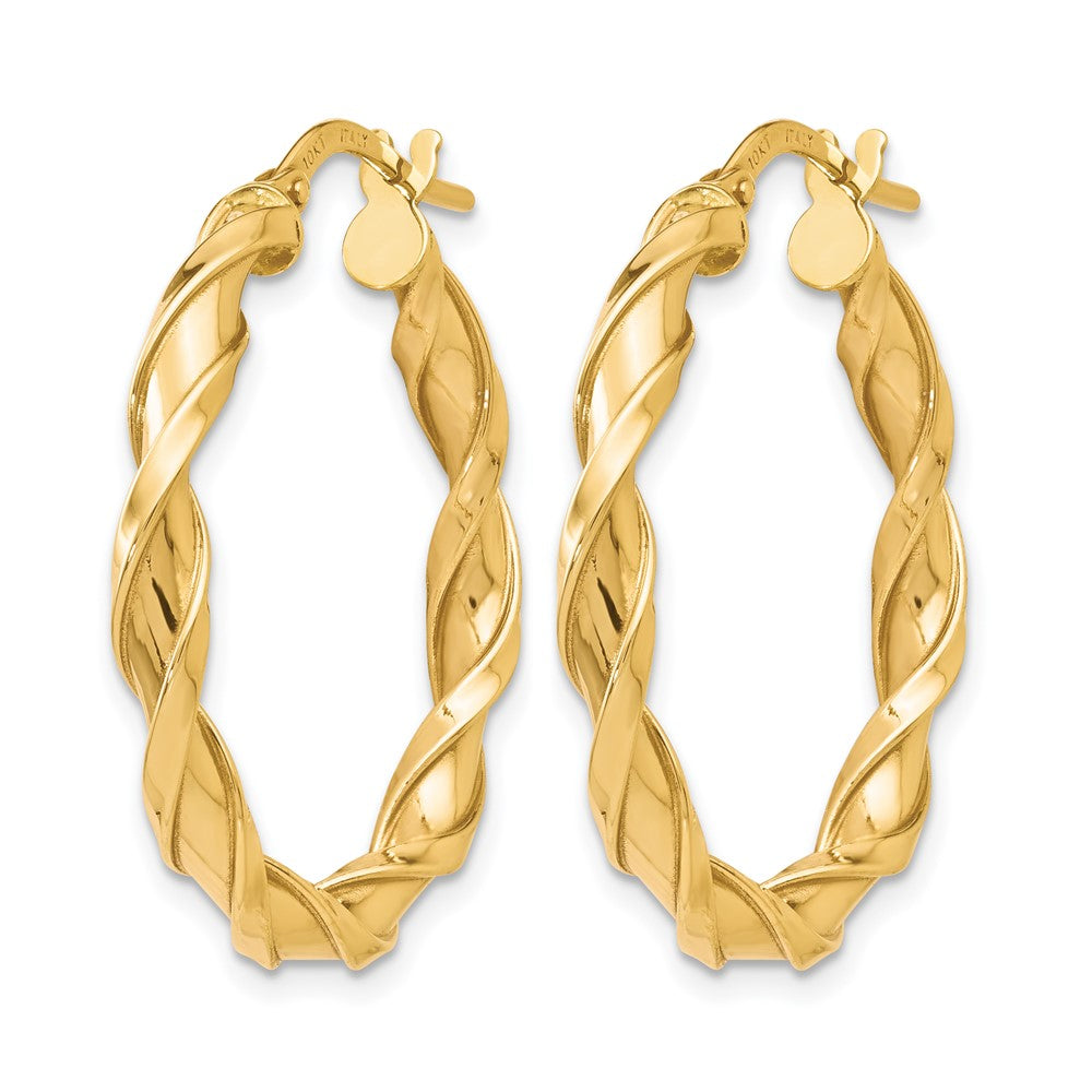 10K Polished Twisted Hoop Earrings