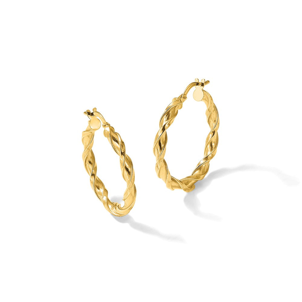 10K Polished Twisted Hoop Earrings