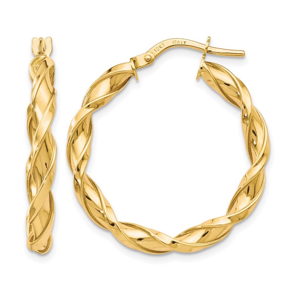 Polished;10K Yellow gold;Twisted