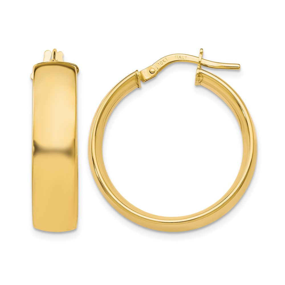 Polished;10K Yellow gold;Hinged hoop