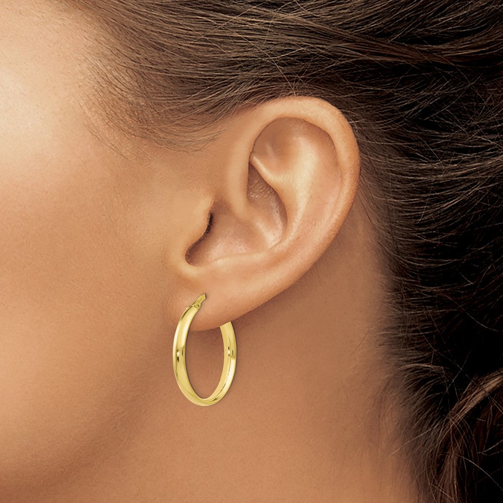 10K Gold Polished Hoop Earrings